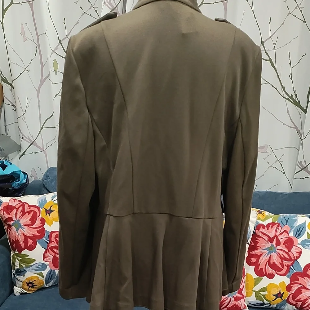 Lane Bryant Olive Blazer with Button Detail - Picture 3 of 11